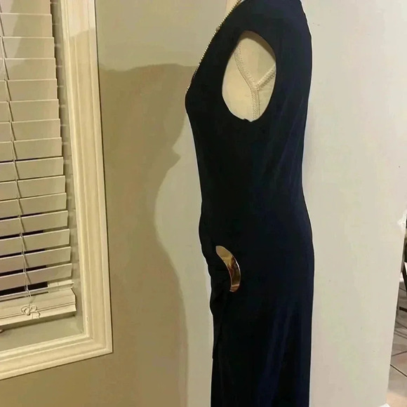 [US10]Frank Lyman Crew Neck with Key Hole Sleeveless Black  dress - Picture 6 of 9